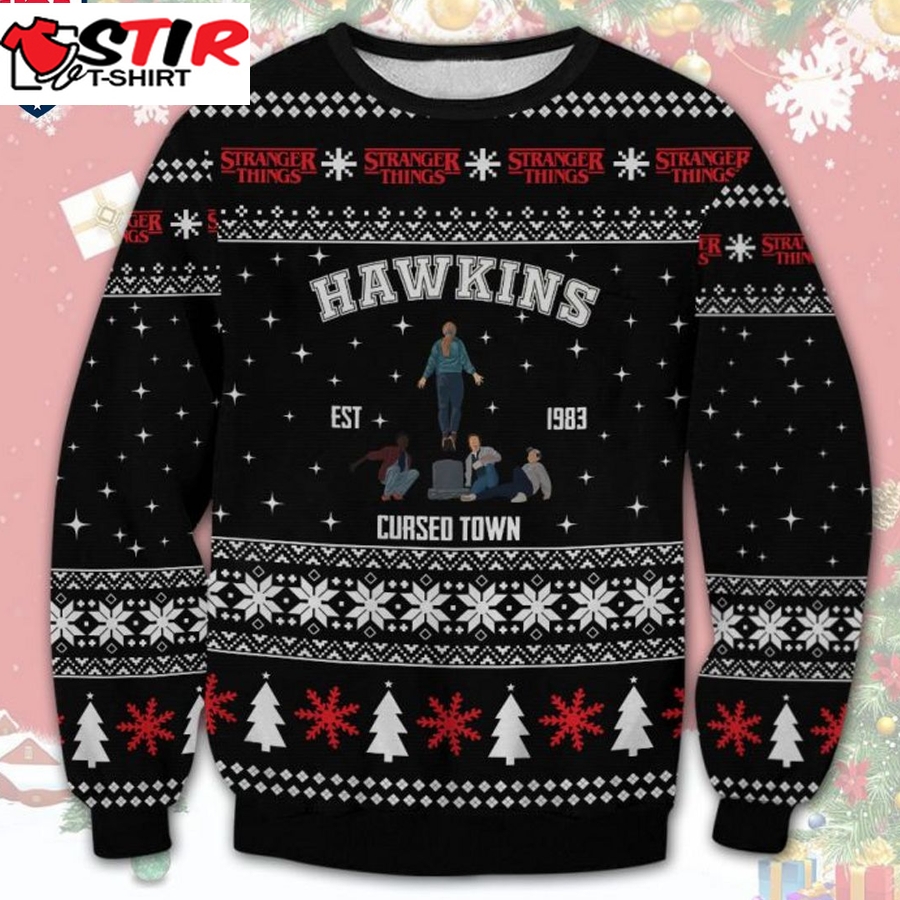 Hot Stranger Things Hawkins Cursed Town Ugly Christmas Sweater