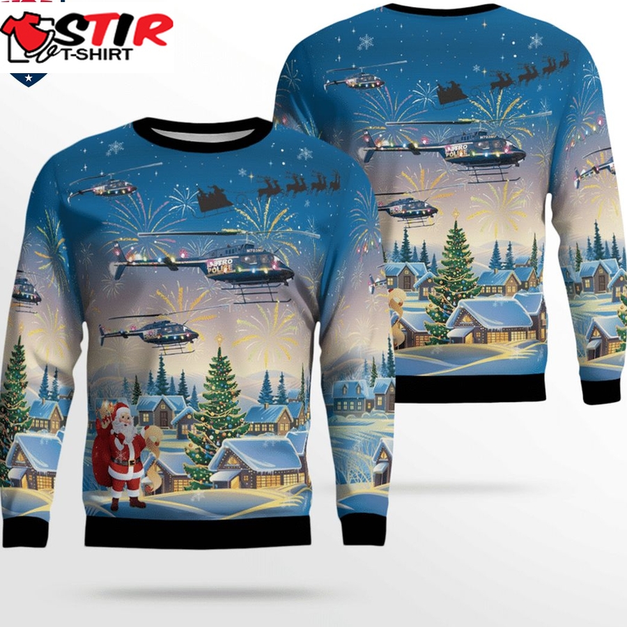 Hot Tennessee Metropolitan Nashville Police Department Oh 58 Kiowa Helicopter 3D Christmas Sweater