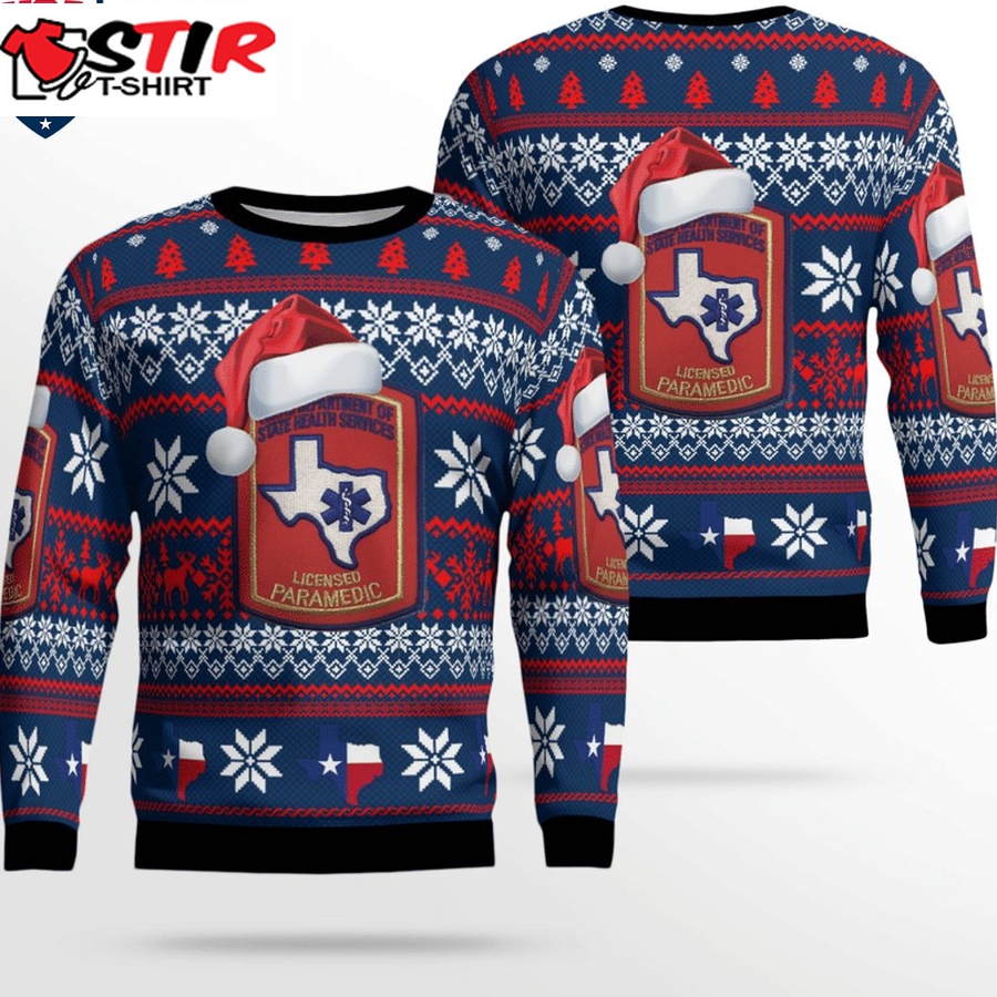 Hot Texas Department Of State Health Services Licensed Paramedic 3D Christmas Sweater