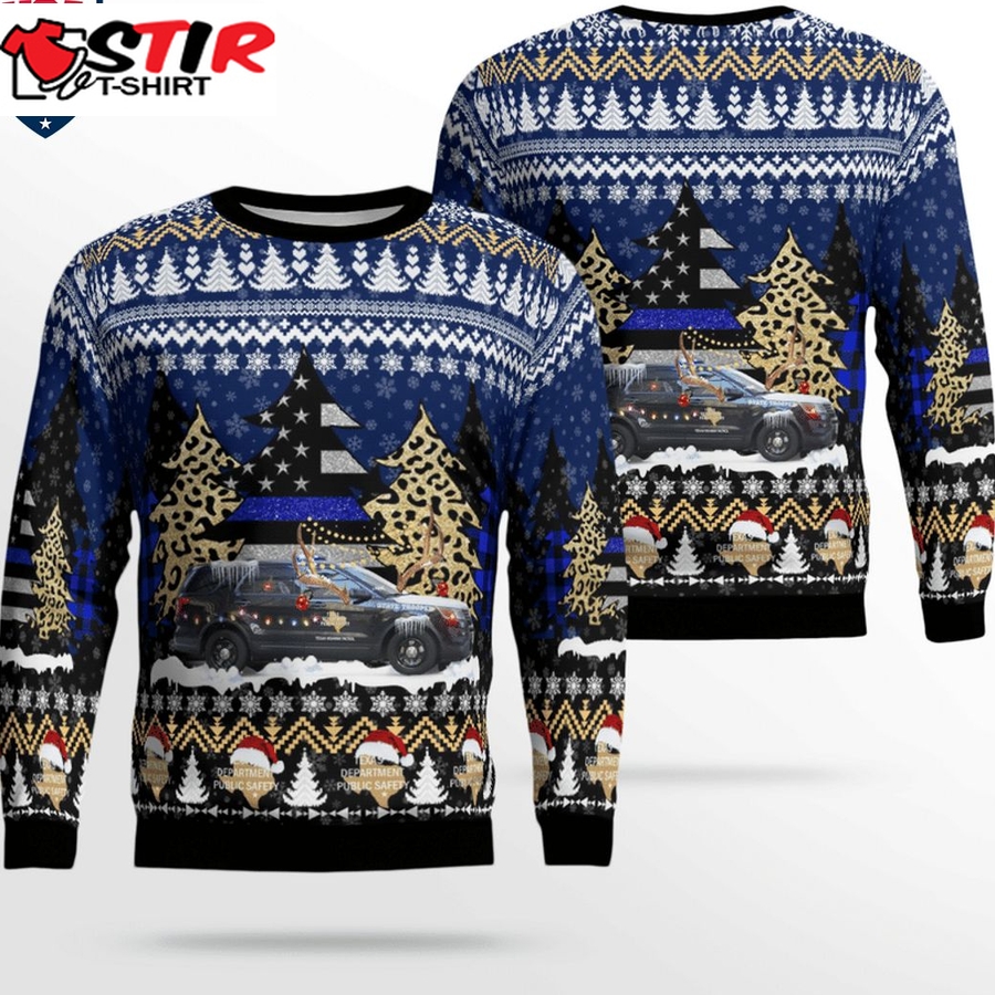 Hot Texas Dps Ford Police Interceptor Utility 3D Christmas Sweater