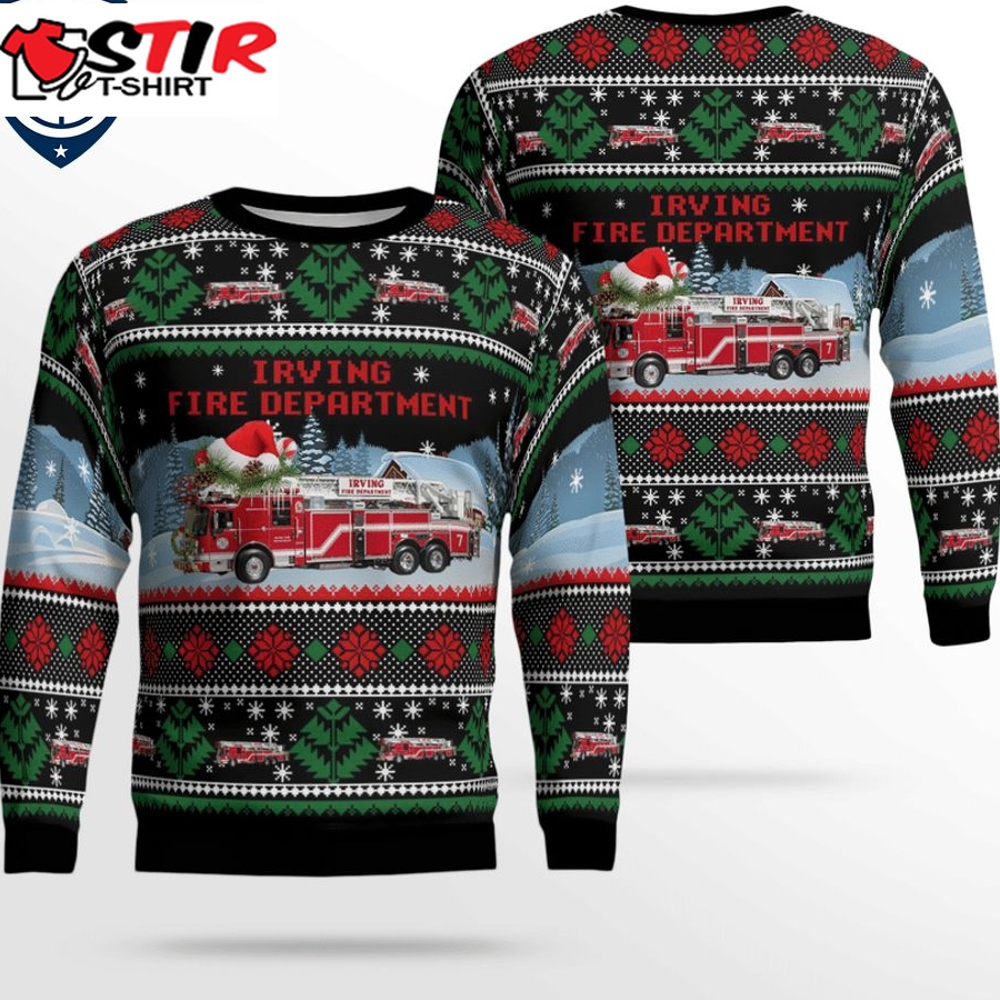Hot Texas Irving Fire Department 3D Christmas Sweater