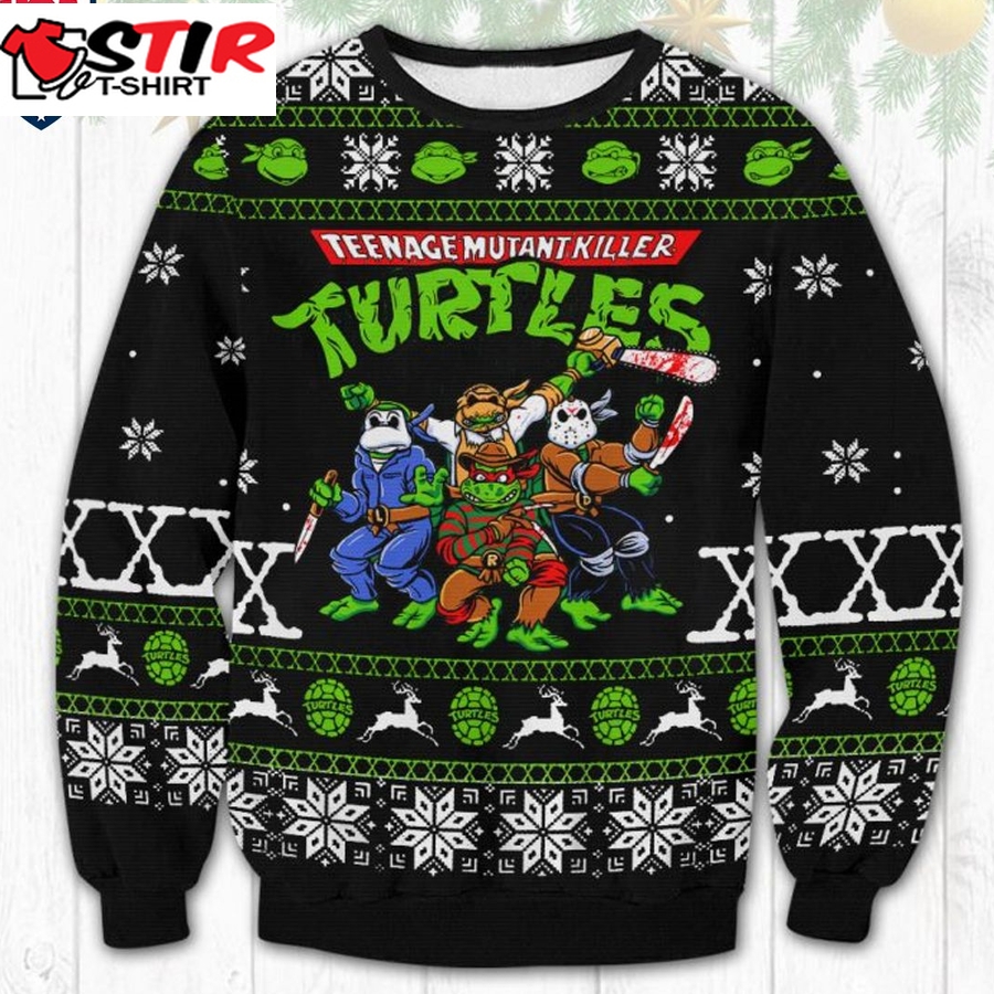 Hot Tmnt Horror Killers Ugly Christmas Sweater