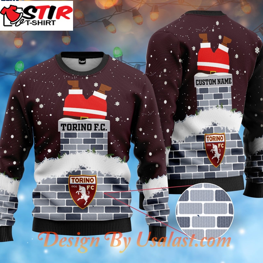Hot Torino Fc Santa Claus Custom Name Ugly Christmas Sweater