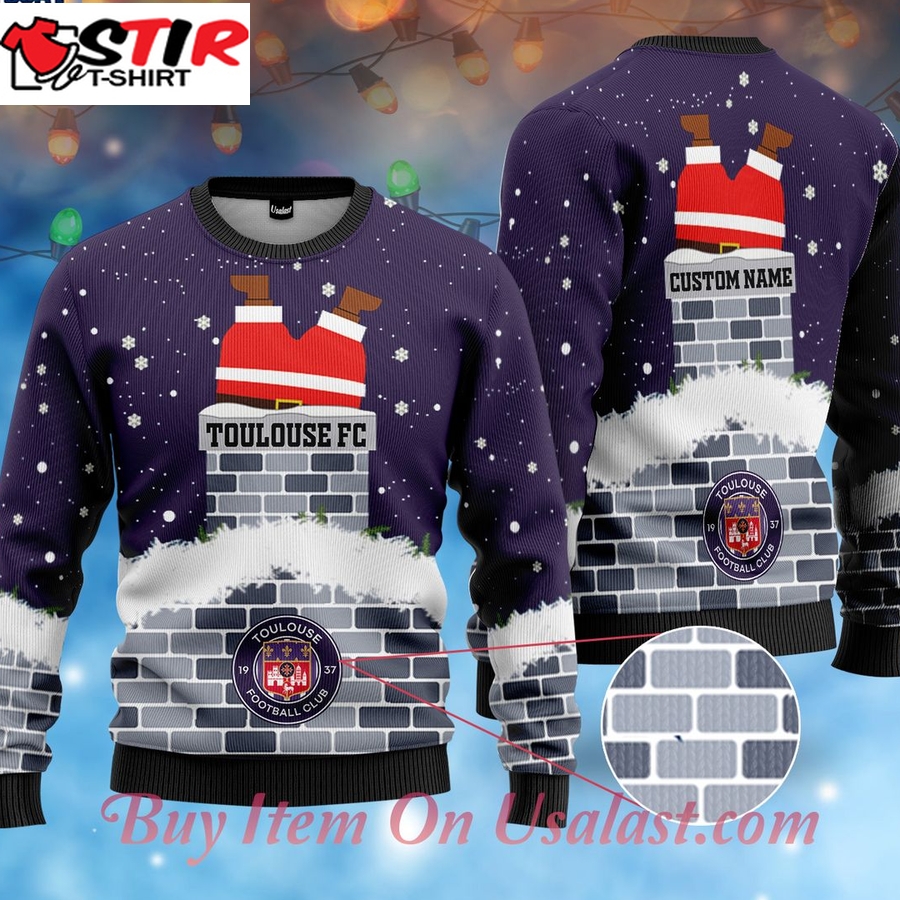 Hot Toulouse Fc Santa Claus Custom Name Ugly Christmas Sweater