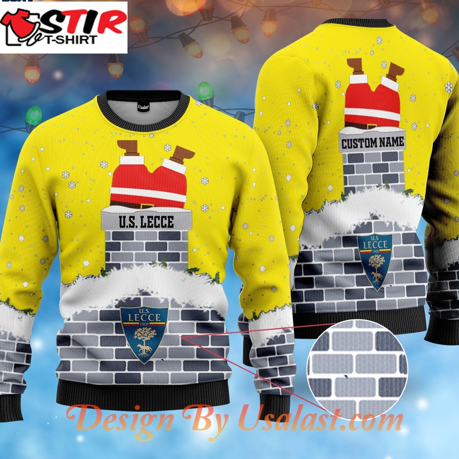 Hot Us Lecce Santa Claus Custom Name Ugly Christmas Sweater