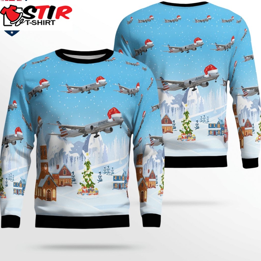 Hot United Airlines Boeing 777 300Er 3D Christmas Sweater