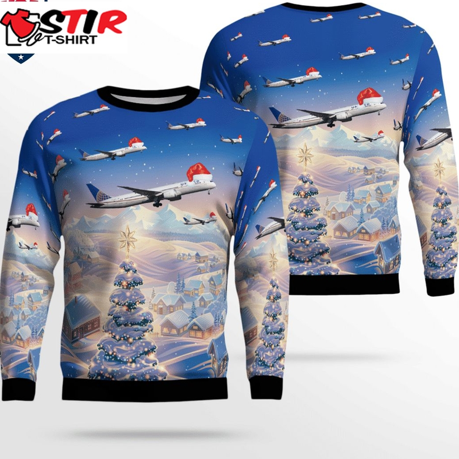 Hot United Airlines Boeing 787 9 Dreamliner Ver 3 3D Christmas Sweater