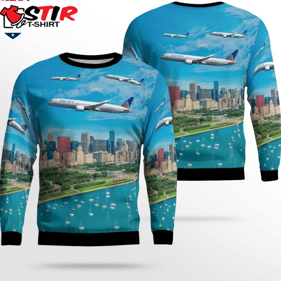 Hot United Airlines Boeing 787 9 Dreamliner Ver 5 3D Christmas Sweater