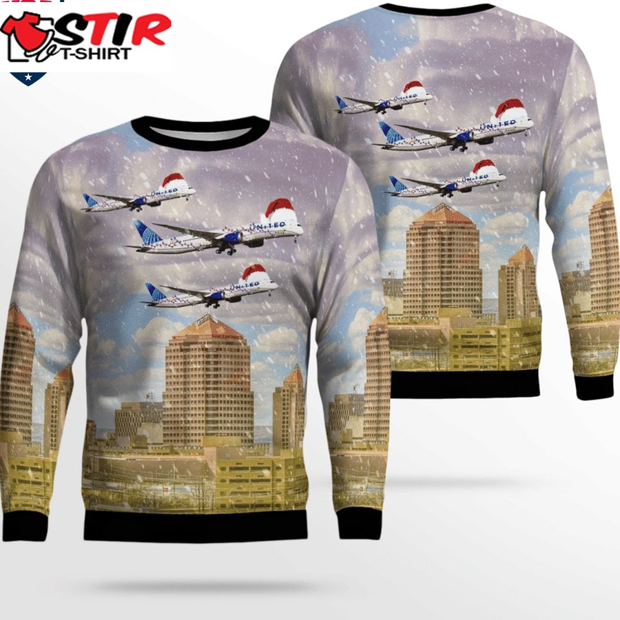 Hot United Airlines Boeing 787 Dreamliner 3D Christmas Sweater
