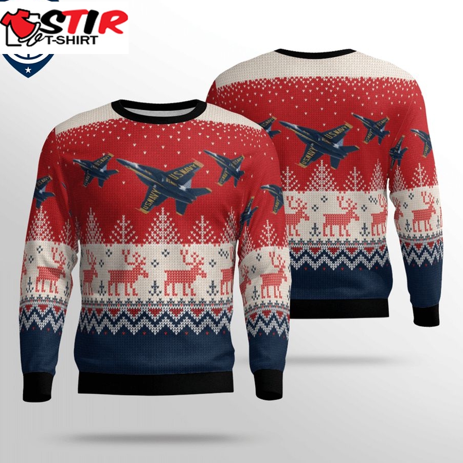Hot Us Navy Blue Angels 3D Christmas Sweater