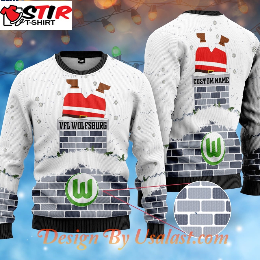 Hot Vfl Wolfsburg Custom Name Ugly Christmas Sweater   White Version