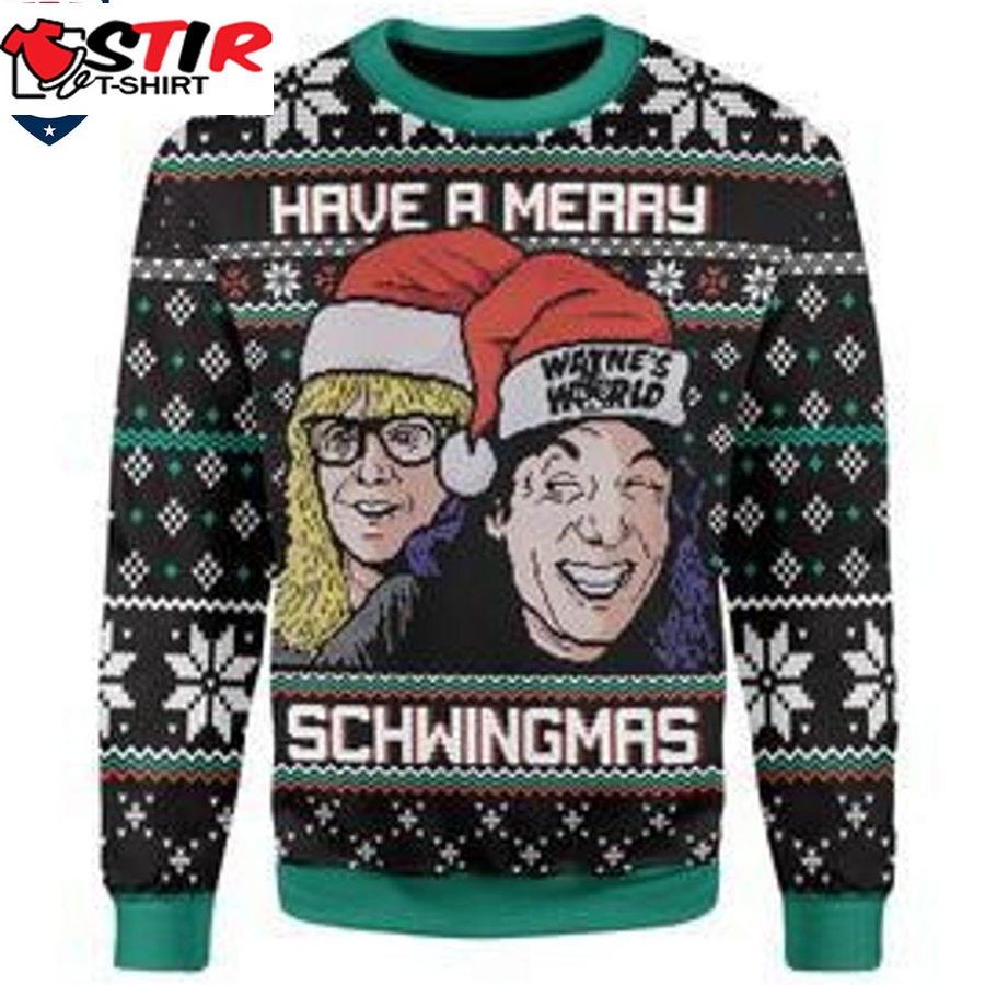 Hot Wayne's World Have A Merry Schwingmas Ugly Christmas Sweater