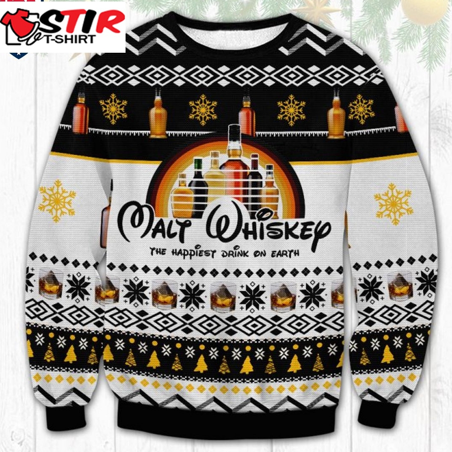 Hot Whiskey The Happiest Drink On Earth Ugly Christmas Sweater