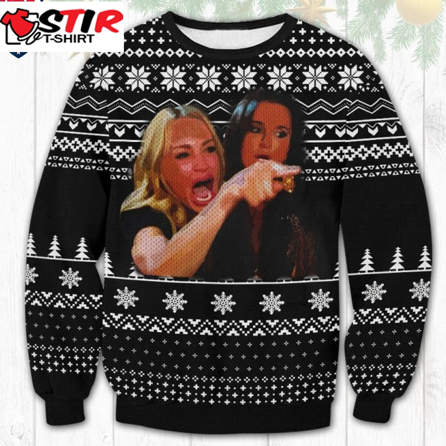 Hot Woman Yelling At A Cat Meme Ugly Christmas Sweater