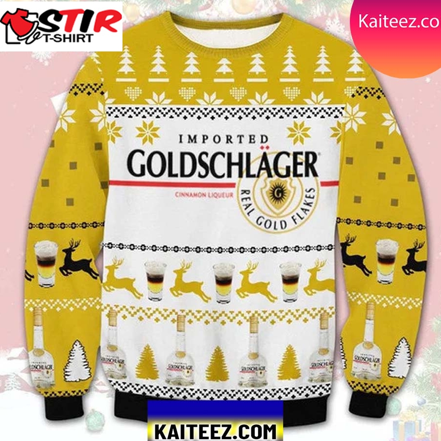 Imported Goldschlager Cinnamon Liqueur 3D Christmas Ugly Sweater
