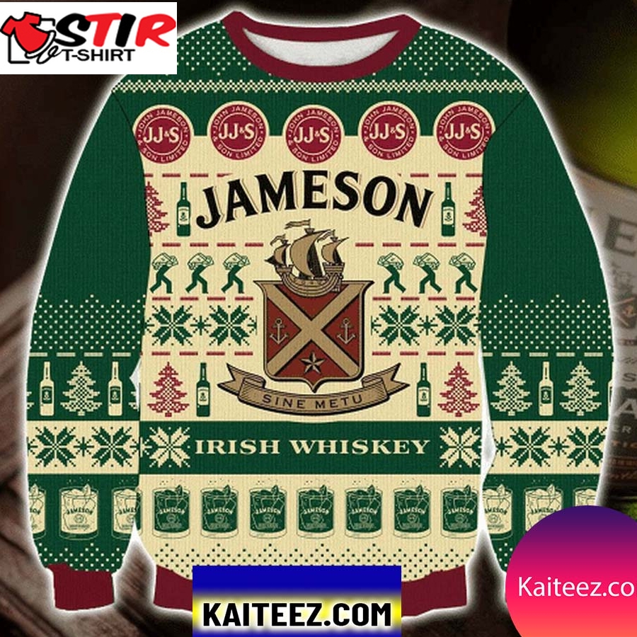 Jameson Irish Whiskey 3D Christmas Ugly Sweater