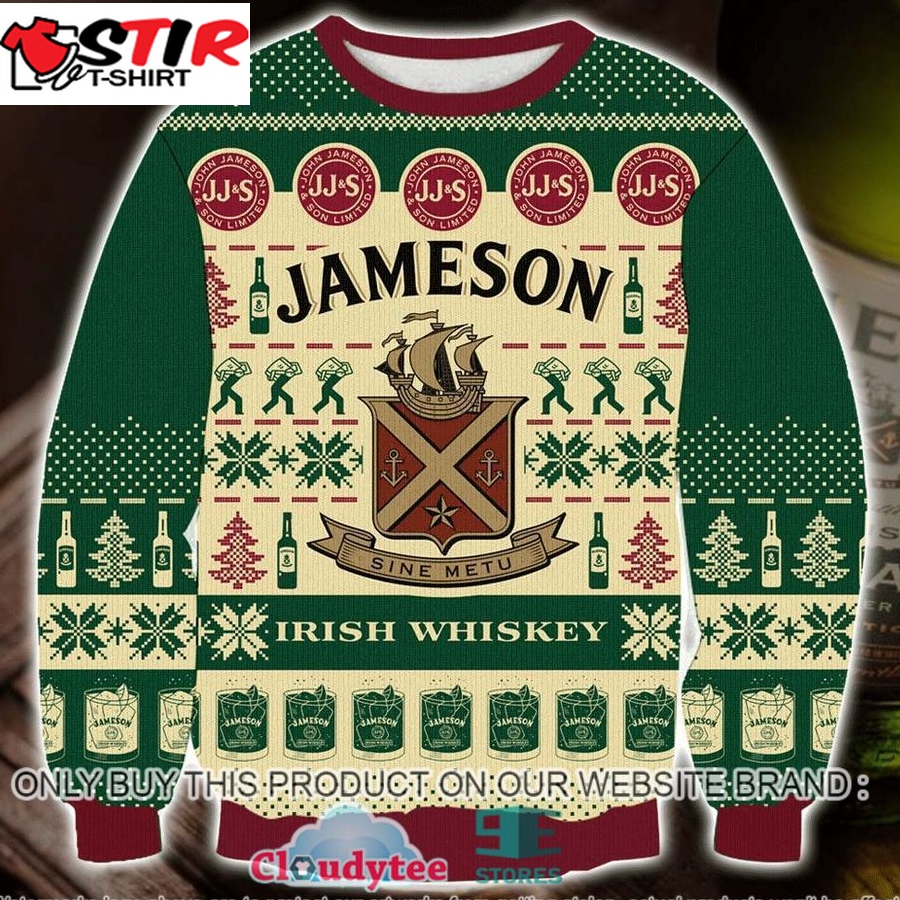Jameson Irish Whiskey Sine Metu Christmas Ugly Sweater &8211; Limited Edition