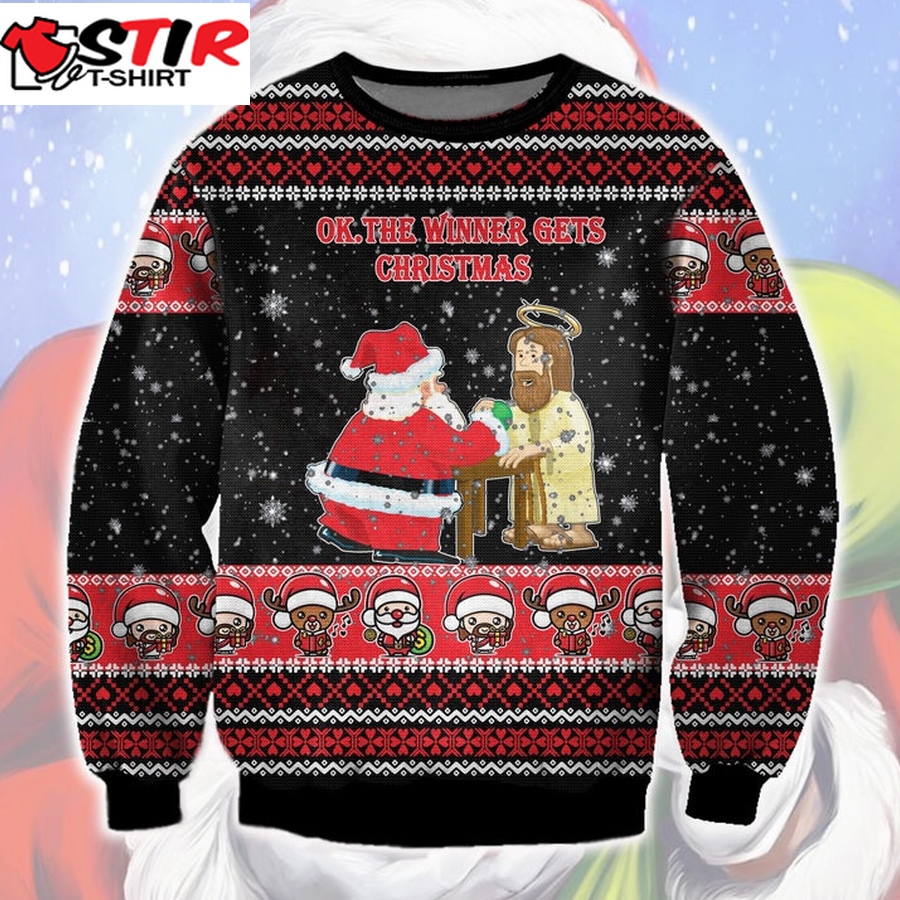 Jesus And Santa Ugly Sweatshirt, Christmas Ugly Sweater   195