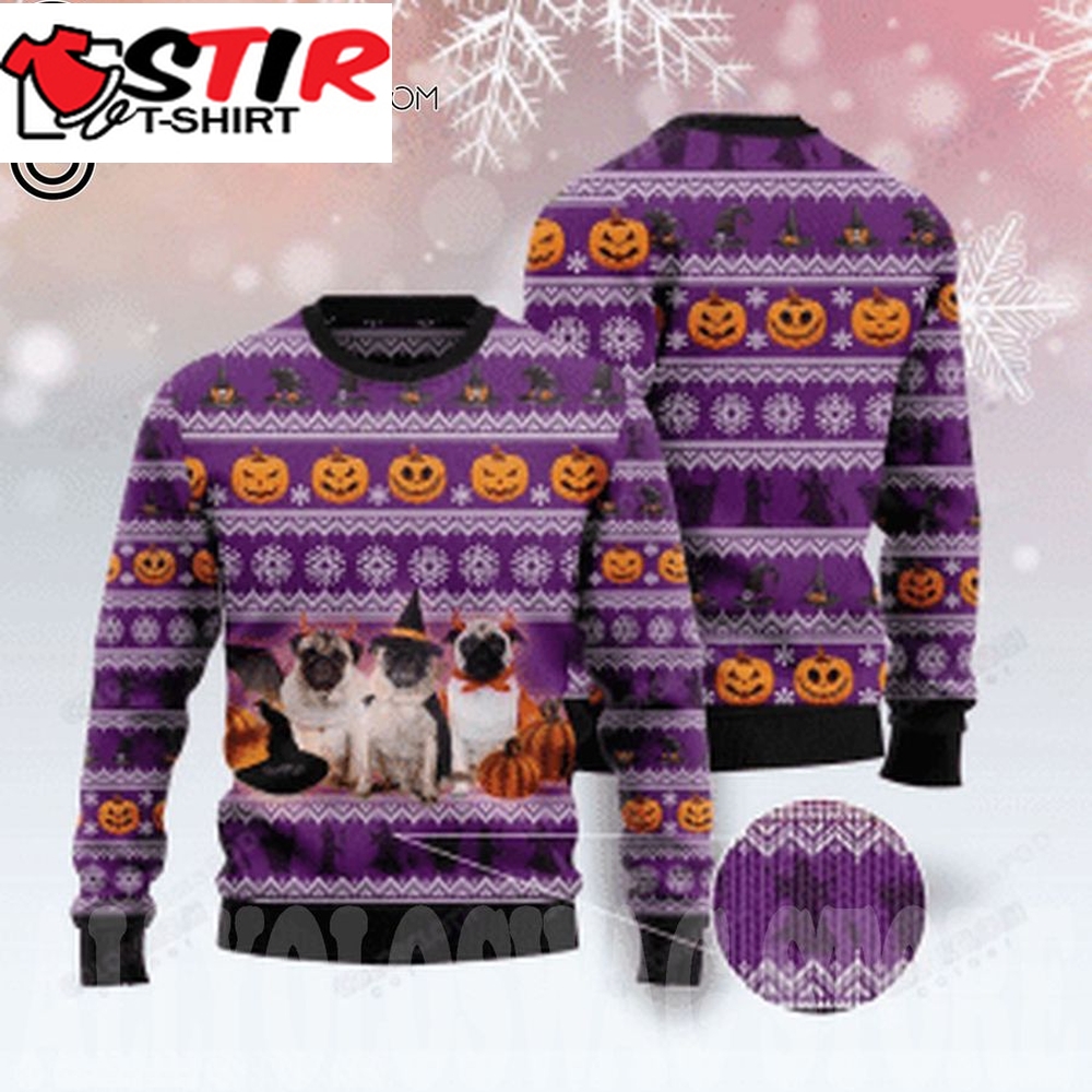 Pug Halloween Knitting Pattern Ugly Christmas Sweater