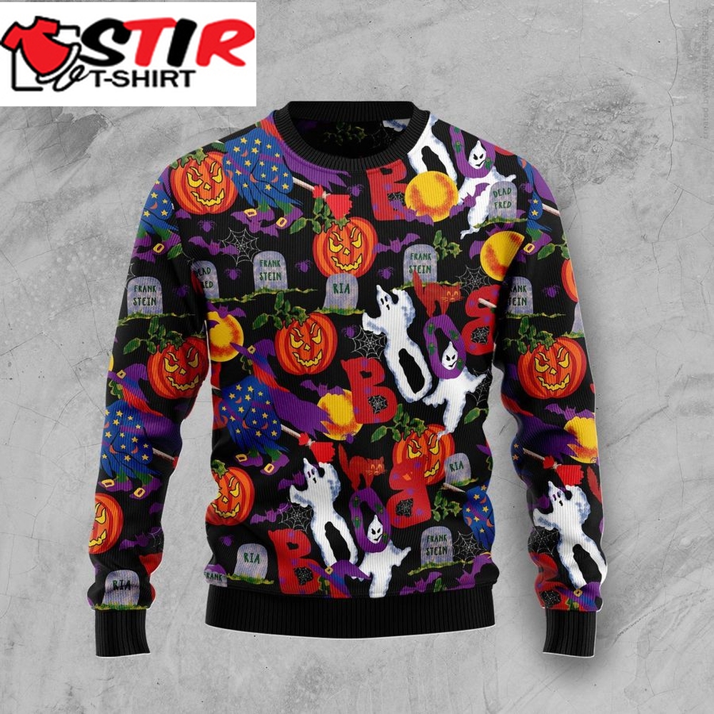 Spooky Boo Halloween Ugly Christmas Sweater, All Over Print Sweatshirt, Ugly Sweater, Christmas Sweaters, Hoodie, Sweater