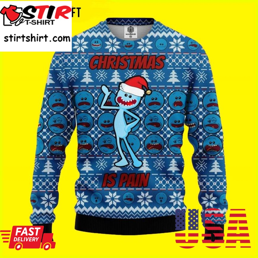 3D Meseeks Rick And Morty Ugly Christmas Sweater