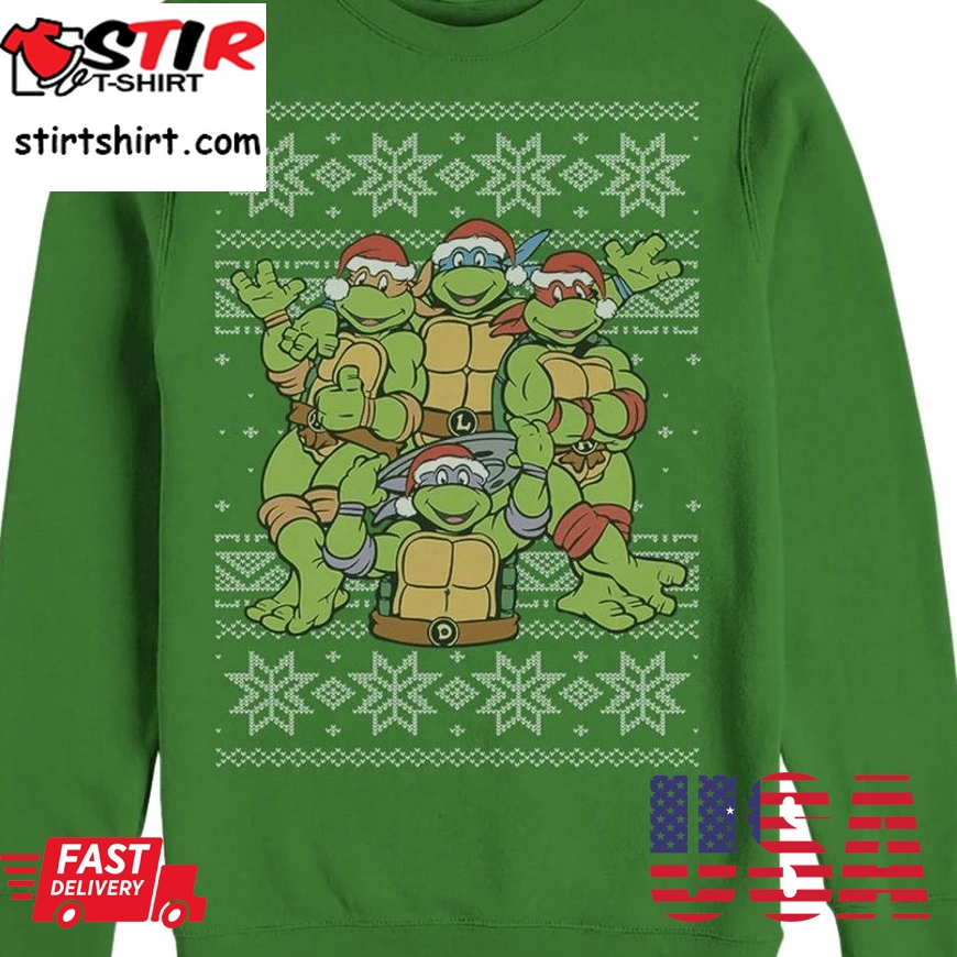80 Tees Faux Ugly Teenage Mutant Ninja Turtles Christmas Sweater