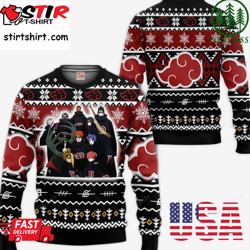 Akatsuki Clan Christmas Sweater Custom Naruto Xmas Gifts Idea