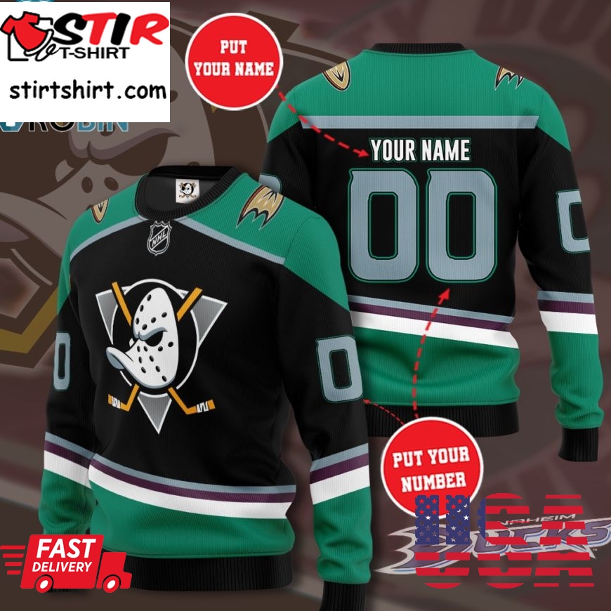 Anaheim Ducks Personalized 3D Full Printed Sweater