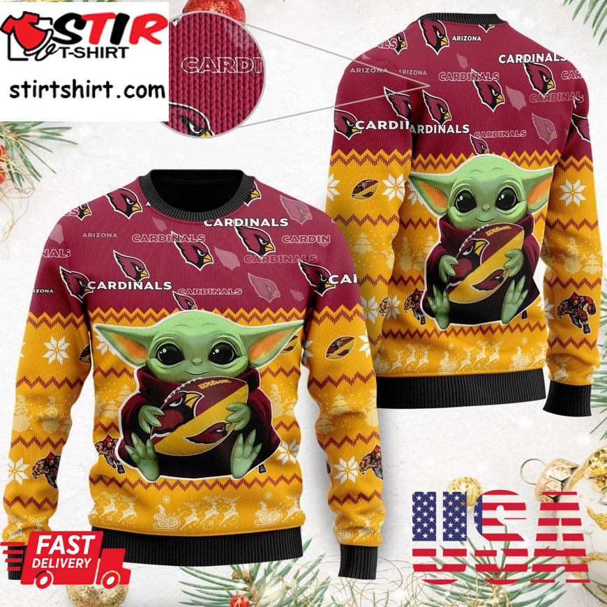 Arizona Cardinals Baby Yoda Shirt For American Football Fans Ugly Christmas Sweater, Ugly Sweater, Christmas Sweaters, Hoodie, Sweatshirt, Sweater