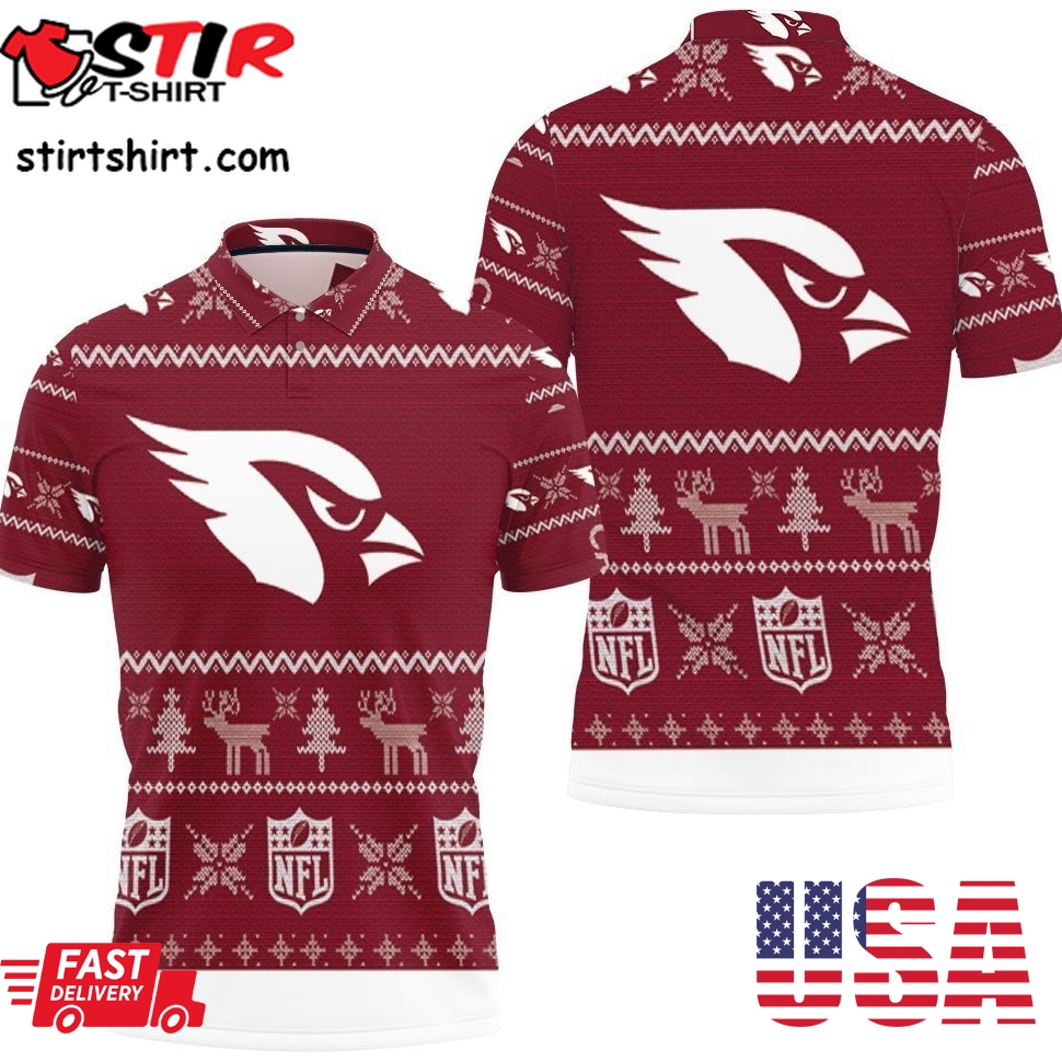 Arizona Cardinals Nfl Ugly Sweatshirt Christmas 3D Polo Shirt All Over Print Shirt 3D T Shirt