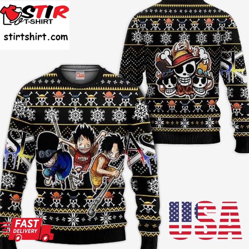 Asl Pirates Anime One Piece Xmas Ugly Christmas Knitted Sweater