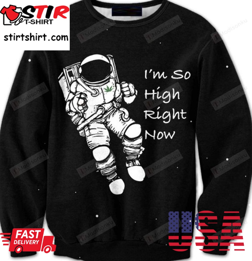 Astronaut Flying High Ugly Christmas Sweater, All Over Print Sweatshirt