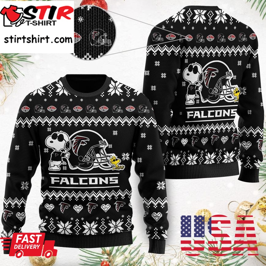 Atlanta Falcons Cute The Snoopy Show Football Helmet 3D All Over Print Ugly Christmas Sweater, Christmas Sweaters, Hoodie, Sweatshirt, Sweater