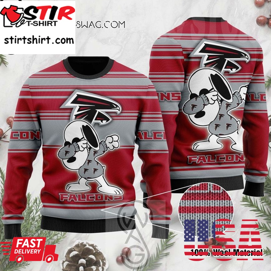 Atlanta Falcons Snoopy Dabbing Holiday Party Ugly Christmas Sweater