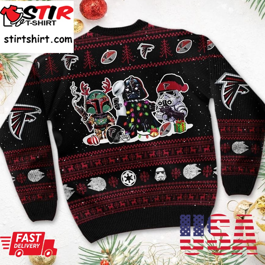 Atlanta Falcons Star Wars Christmas Ugly Sweater Darth Vader Boba Fett Stormtrooper