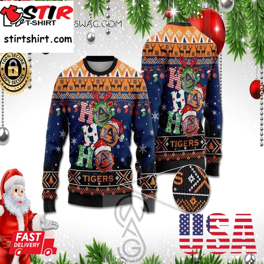 Auburn Tigers Ho Ho Ho Holiday Party Ugly Christmas Sweater