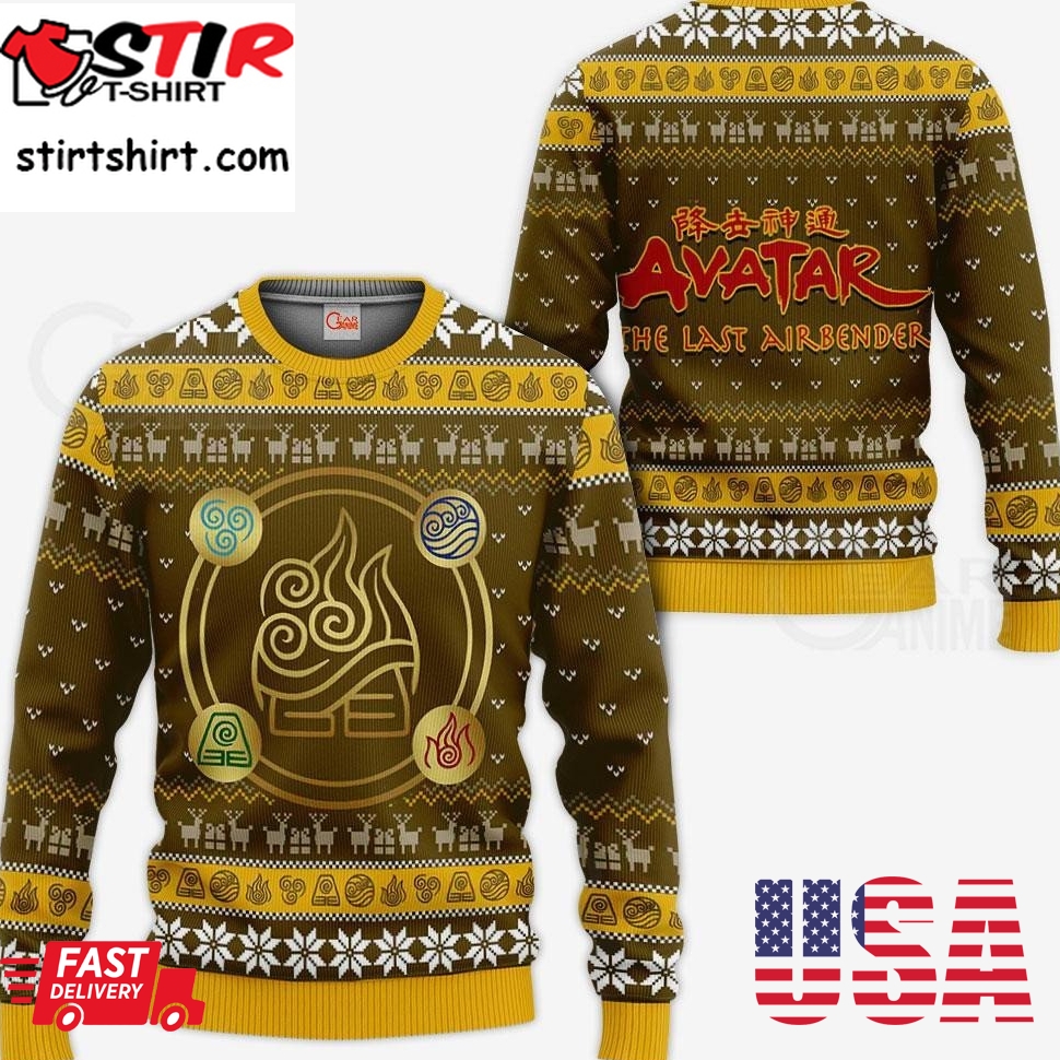 Avatar Airbender Ugly Christmas Sweater Symbols Anime Xmas Gift Va11