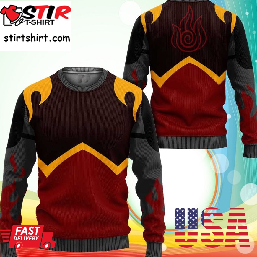 Avatar The Last Airbender Sweatshirt Fire Nation Uniform Costume Shirt