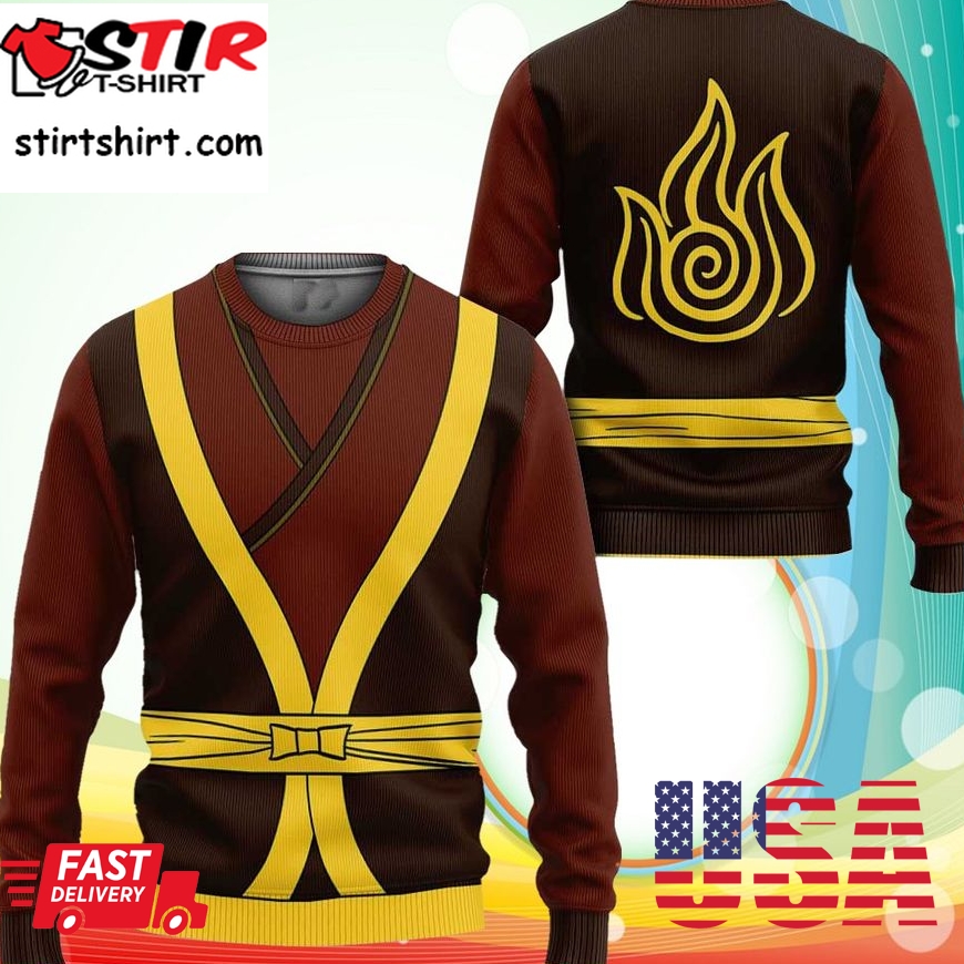 Avatar The Last Airbender Zuko Uniform Sweatshirt Anime Costume