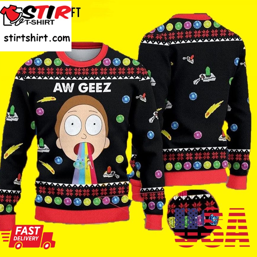 Aw Geez Moment Rick And Morty Ugly Christmas Sweater