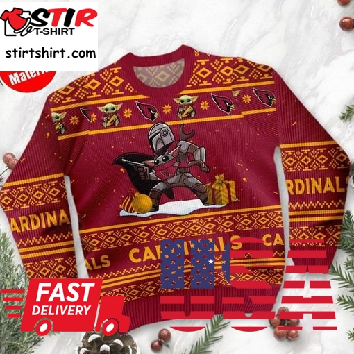 Baby Yoda Boba Fett The Mandalorian Arizona Cardinals Ugly Christmas Sweater