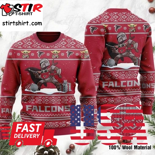 Baby Yoda Boba Fett The Mandalorian Atlanta Falcons Ugly Christmas Sweater Sweatshirt