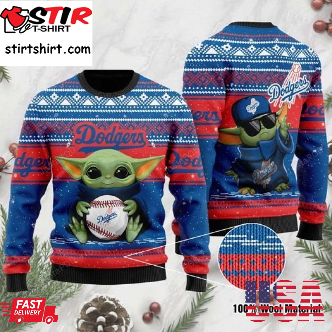 Baby Yoda Los Angeles Dodgers Christmas For Yoda Lovers Ugly
