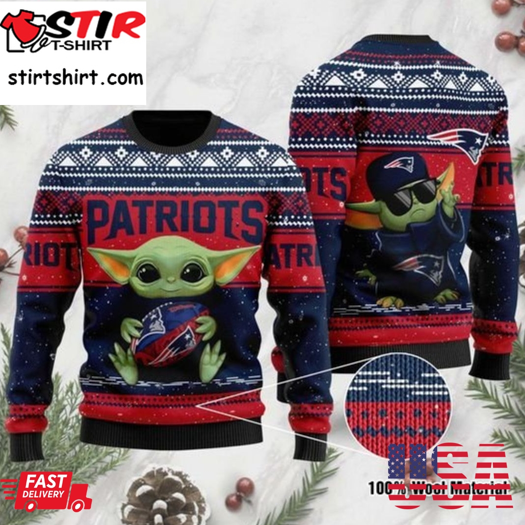 Baby Yoda New England Patriots Christmas For Fans Ugly Christmas