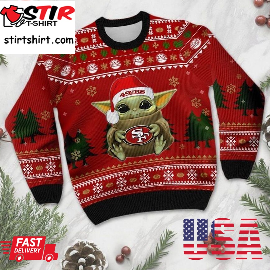 Baby Yoda San Francisco 49Ers For Fans Ugly Christmas Sweater