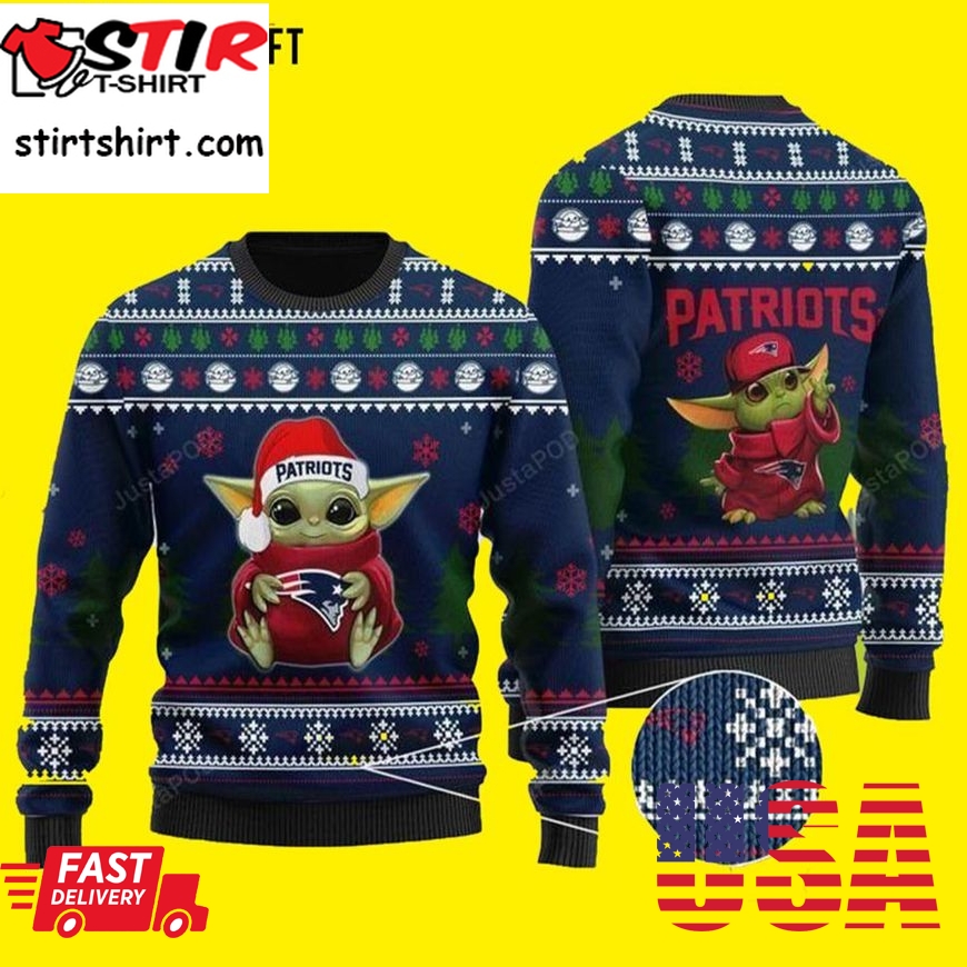 Baby Yoda Take Logo New England Patriots Ugly Christmas Sweater