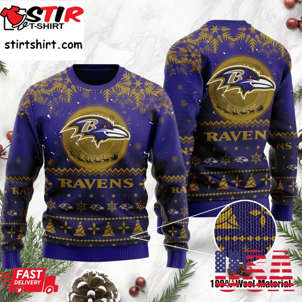 Baltimore Ravens Santa Claus In The Moon Ugly Christmas Sweater, Ugly Sweater, Christmas Sweaters, Hoodie, Sweatshirt, Sweater