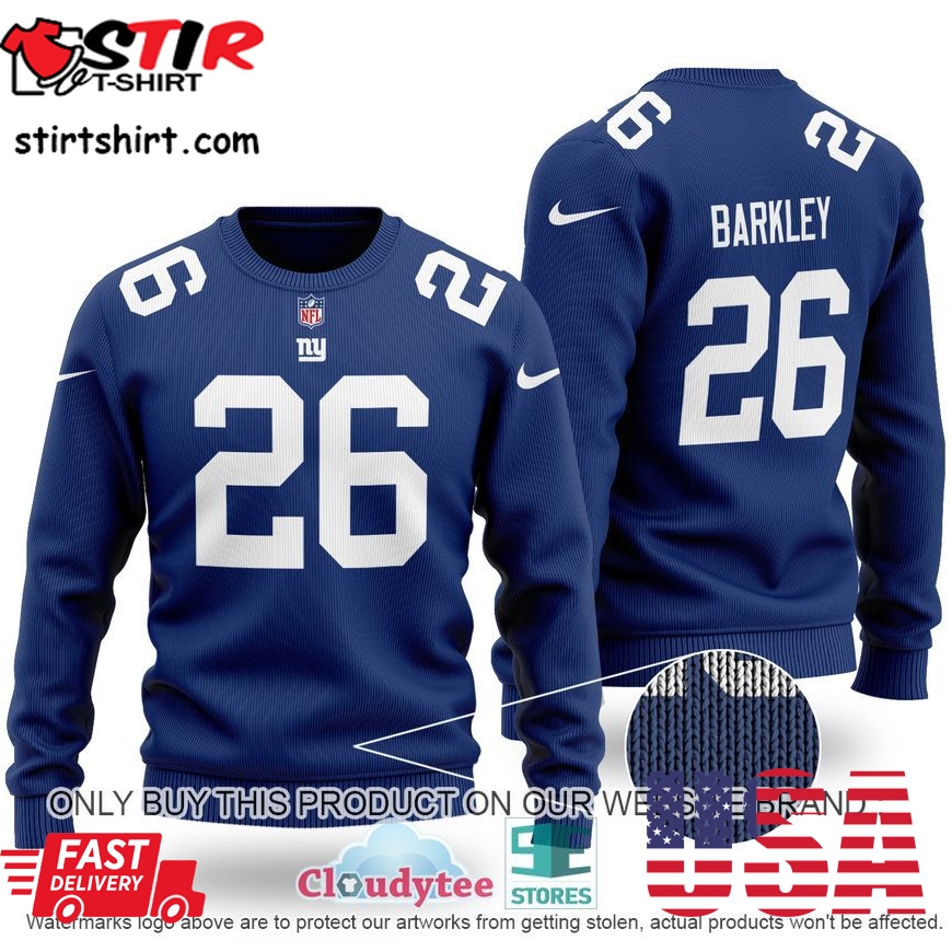 Barkley 26 New York Giants Nfl Wool Sweater 