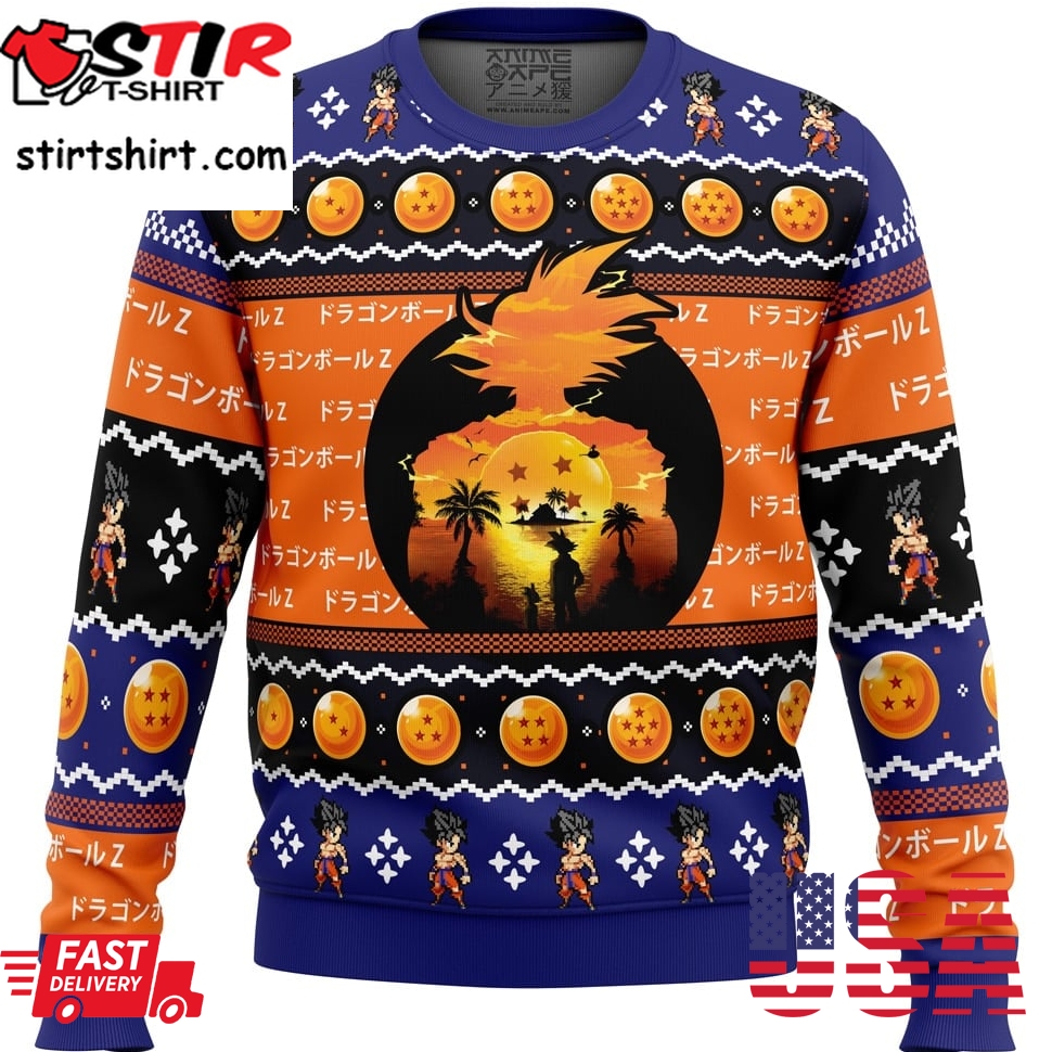 Beautiful Sunset Dragon Ball Z Ugly Christmas Sweater