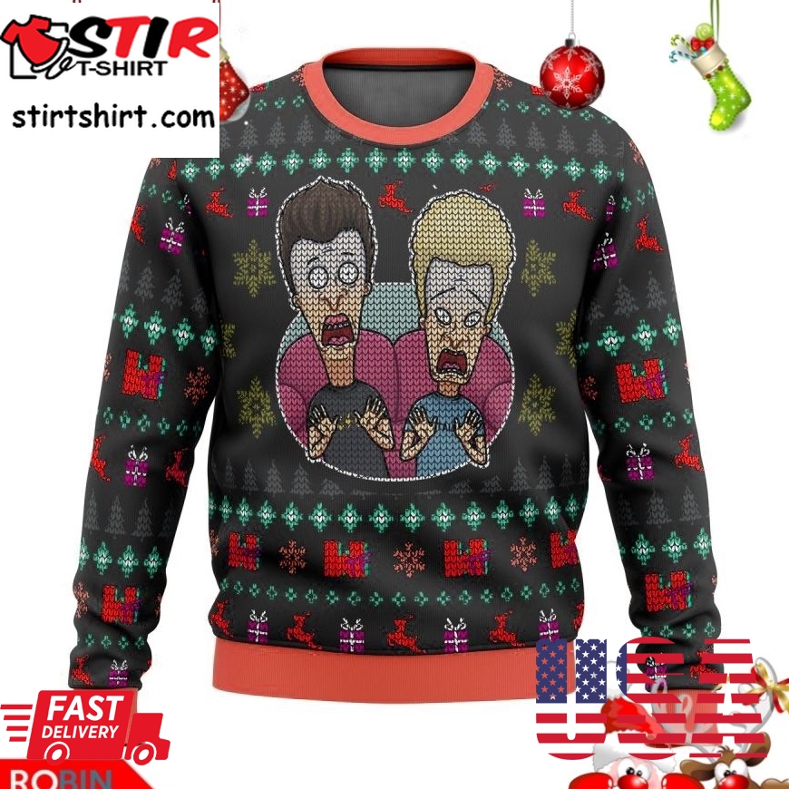Beavis And Butthead Daaaamn Meme Ugly Christmas Sweater